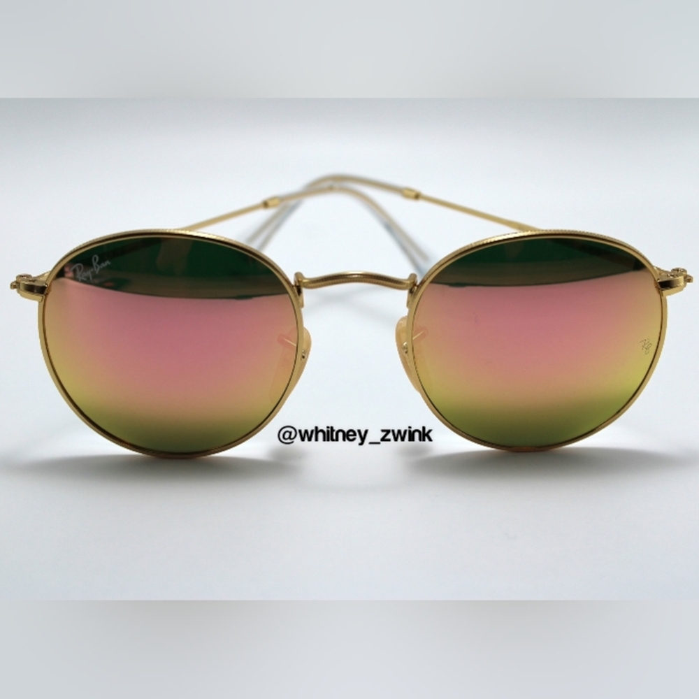 Model Display Ray-Ban Round Metal Pink Mirror RB3447 50 - Picture 8 of 17